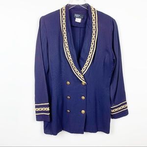 Vintage | Dawn Joy Navy Blue Nautical Admiral Captain Blazer